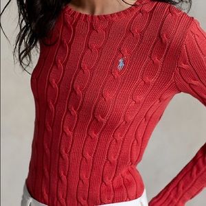 Polo Ralph Lauren Cable-Knit Cotton Sweater Starboard Red, Medium